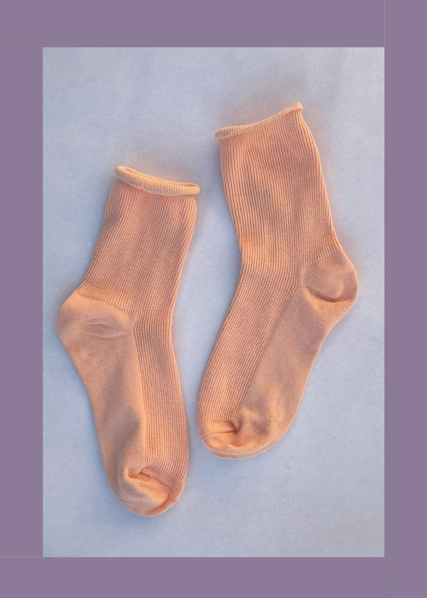 Apricot MIlk socks. Cotton/ Nylon blend apricot colour socks